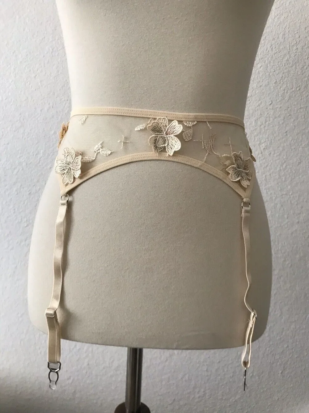 Lingerie Garter Belt Floral Embroidered Fairy Coquette Cottagecore Romantic